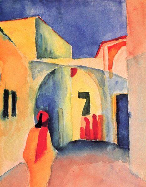 August Macke View into a Lane oil painting picture